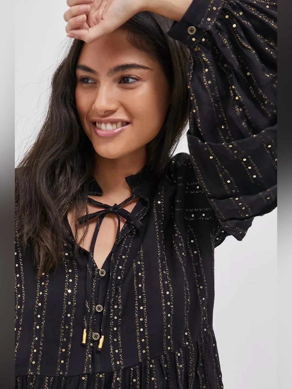 NWT Anthropologie Quinn Sequined Tunic Blouse